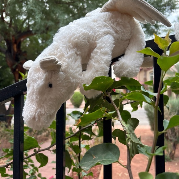 Jellycat Snow Dragon Large white sparkly wings authentic soft - Picture 4 of 5